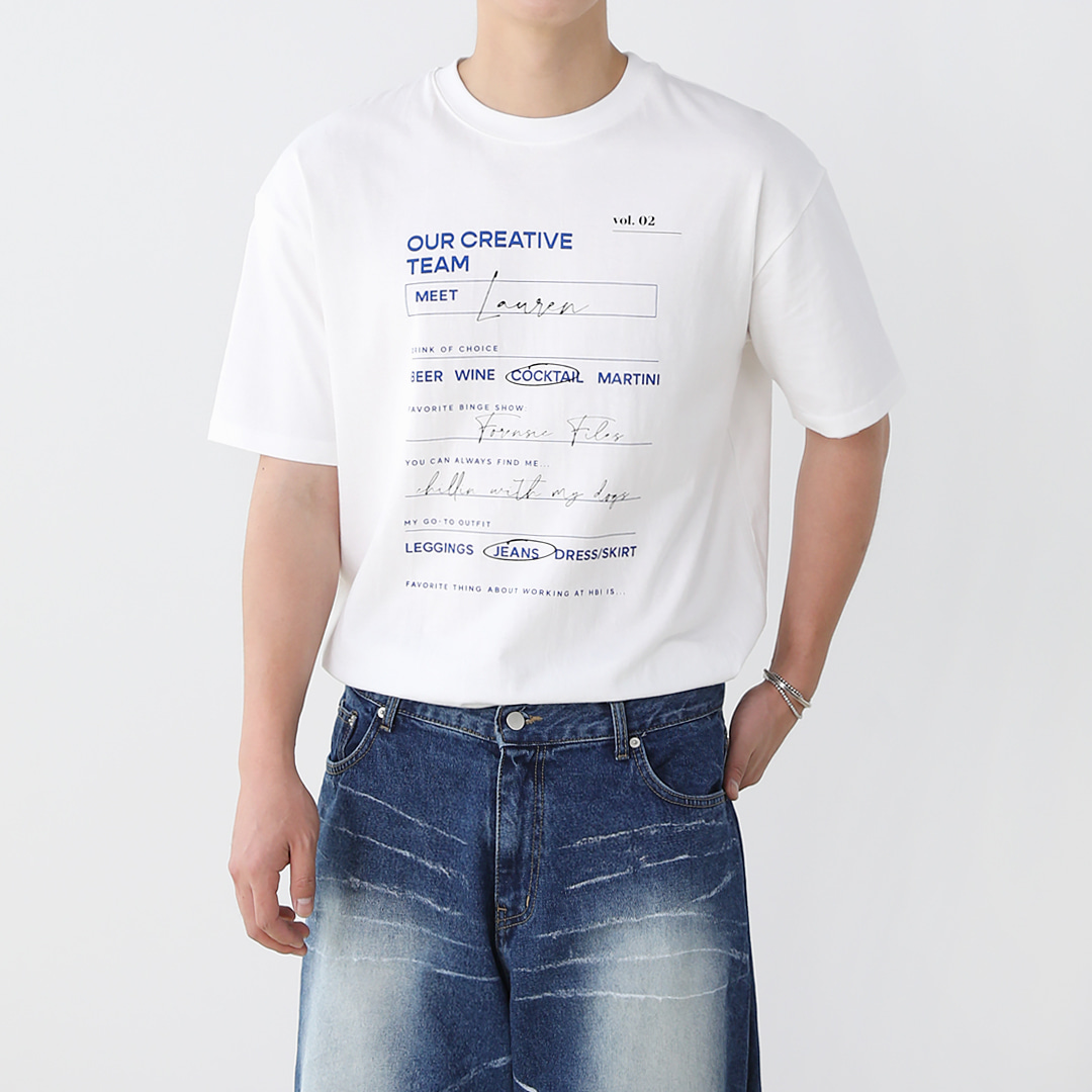 クリエイティブ·レタリング·ハーフTシャツ